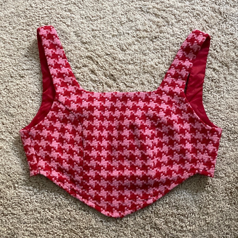 Never worn red and pink corset top